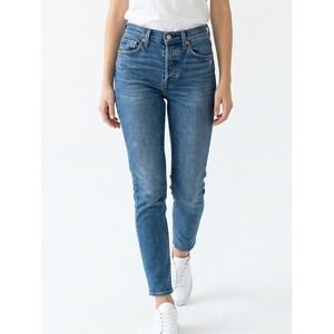 Levi's Wedgie Skinny Jeans Womens 28 Blue Excellent High Rise Button Fly